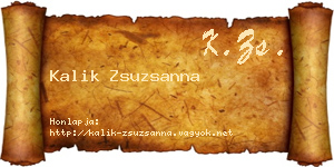 Kalik Zsuzsanna névjegykártya
